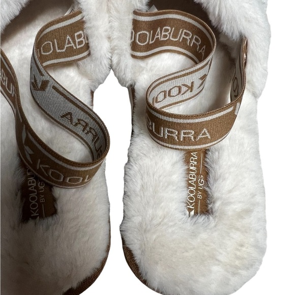 NWOT Koolaburra by Ugg Cream Fuzz II Slip on Sandals 10 - Picture 4 of 7